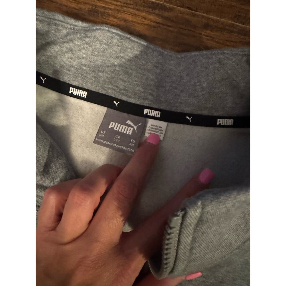 PUMA Men’s Gray Tracksuit Set 1/4 Zip Pullover Jogger Sweatpants Logo Sz:XXL - Picture 13 of 16